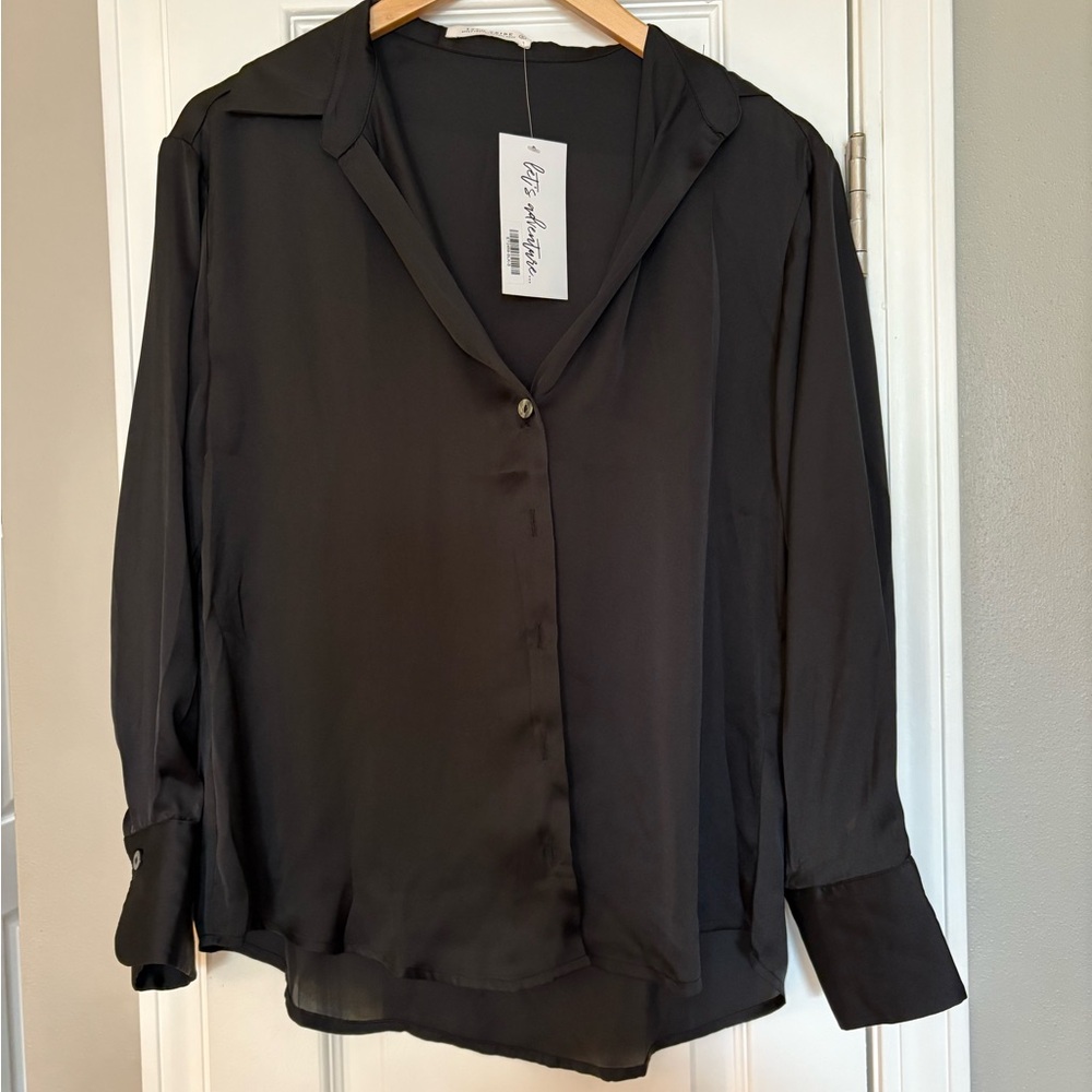 12th Tribe Santana Black Button Down Shirt